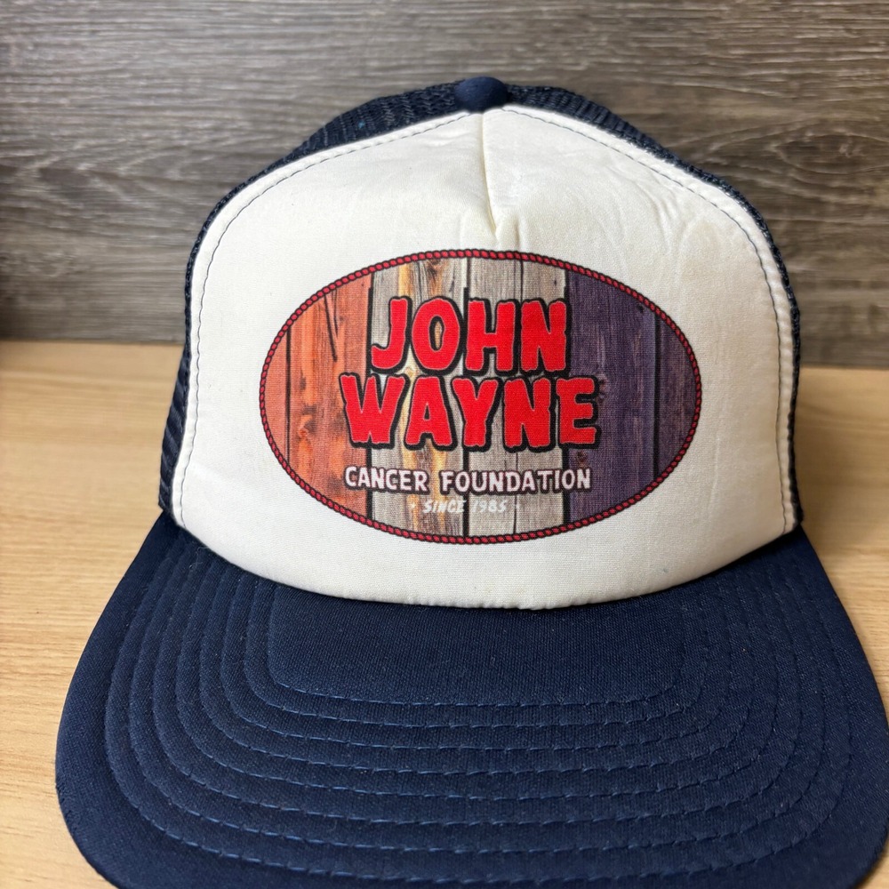 John‎ Wayne Hat Cap Snap Back Blue Trucker Cancer Foundation Adjustable - Picture 2 of 8